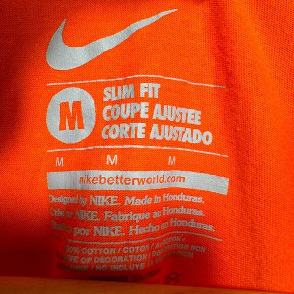 Nike T Shirt Women Medium Slim Fit Cotton Red‎ White Just Do It Graphic Print - Picture 3 of 7